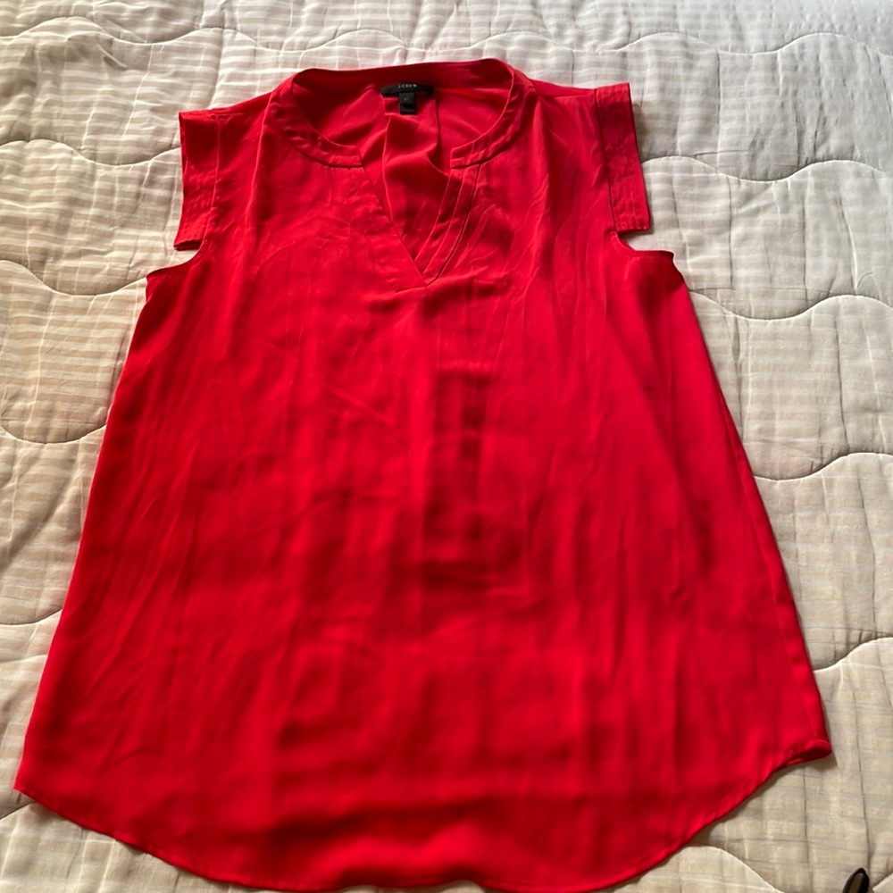 J Crew Red sleeveless top